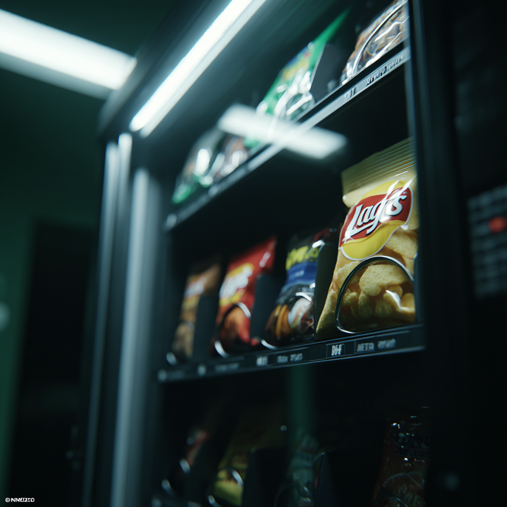 Das Foto zeigt einen der Snackautomaten der Firma Telcon GmbH in Saarbrücken.